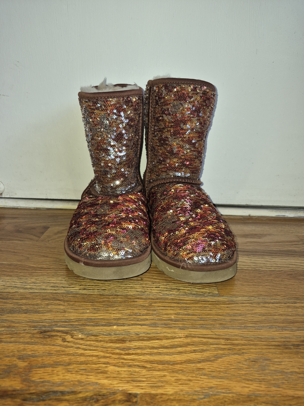 UGG Sequin Mid-Calf Boots in Multicolor Bronze